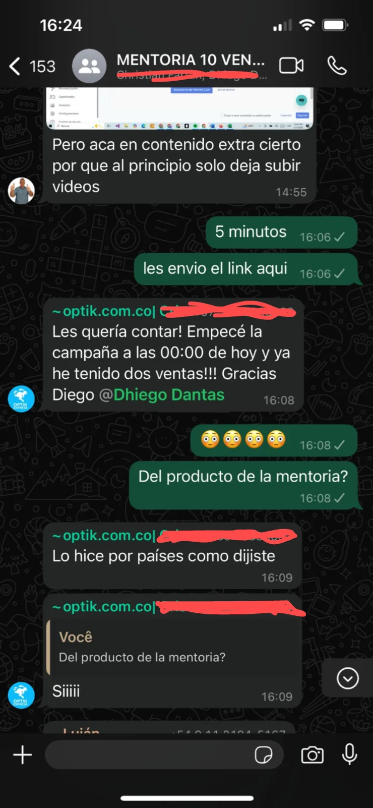 Resultado de alumno en Hotmart - 2 ventas en las primeras horas