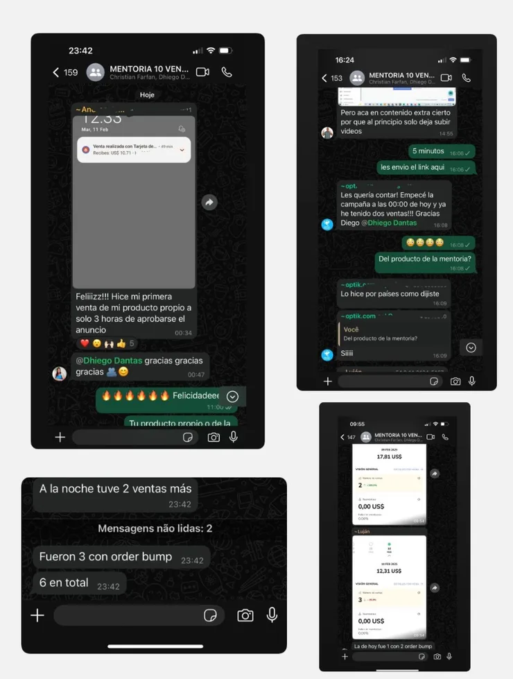 Mosaico de resultados de alumnos facturando en automático