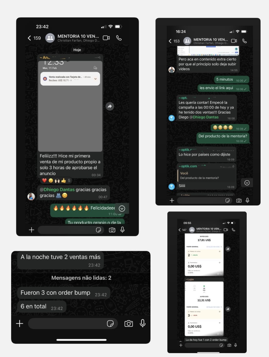 Mosaico de resultados de alumnos facturando en automático