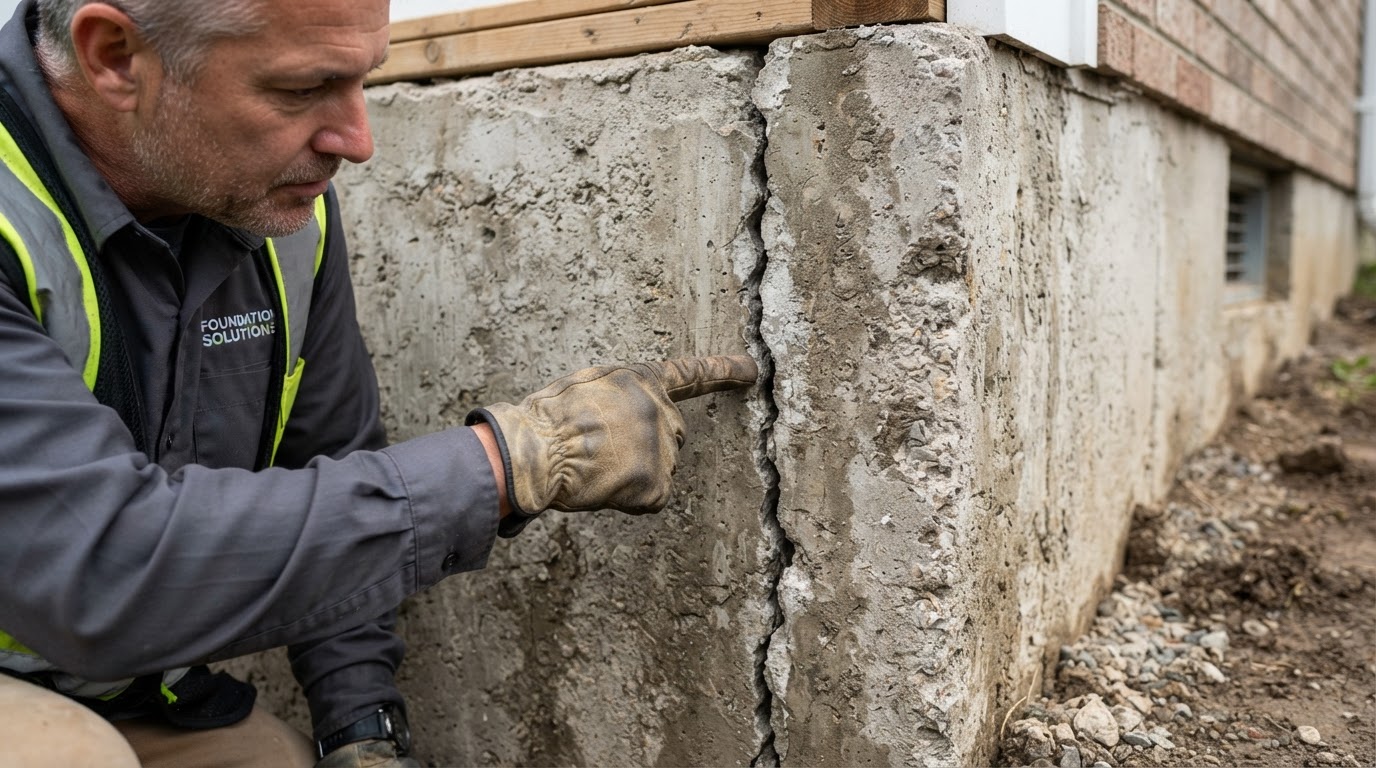 Foundation repair inspection underway at a Greater Smyrna, TN home