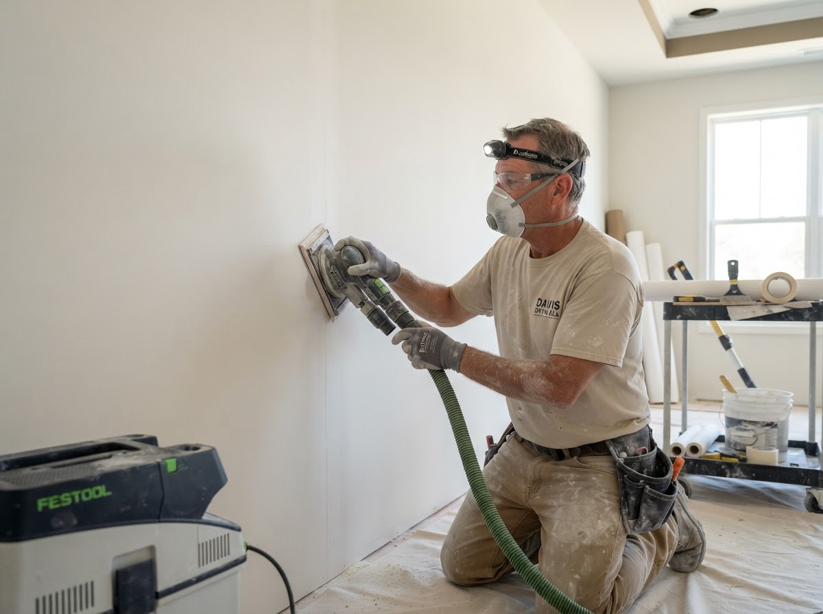 Drywall sanding to smooth paint ready wall Ottawa