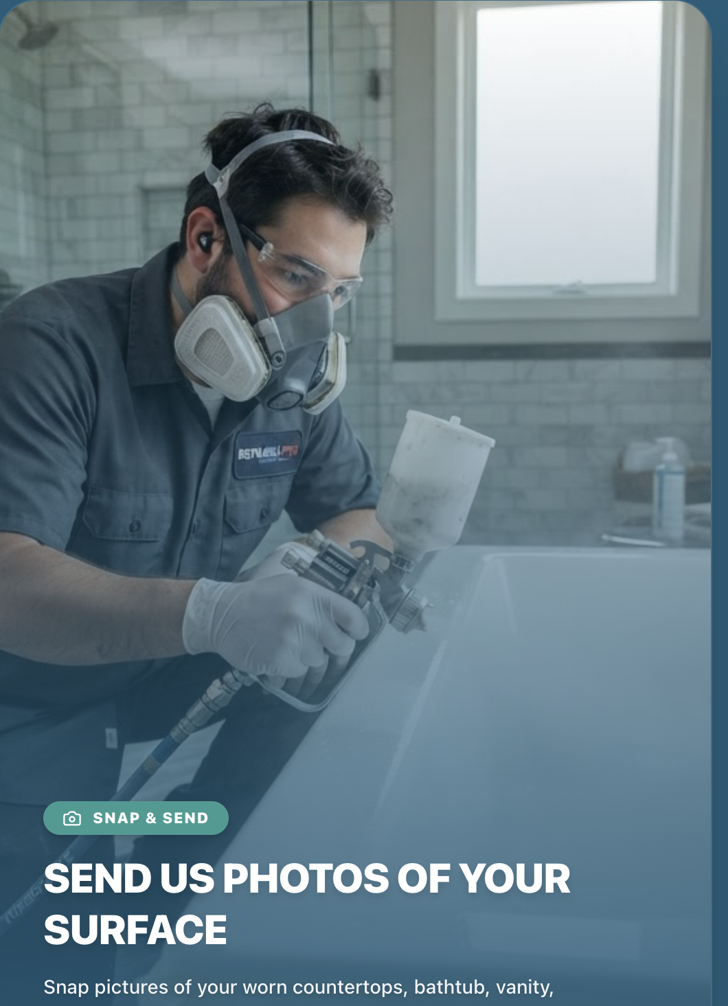 Affordable Tub Refinishing technician spraying