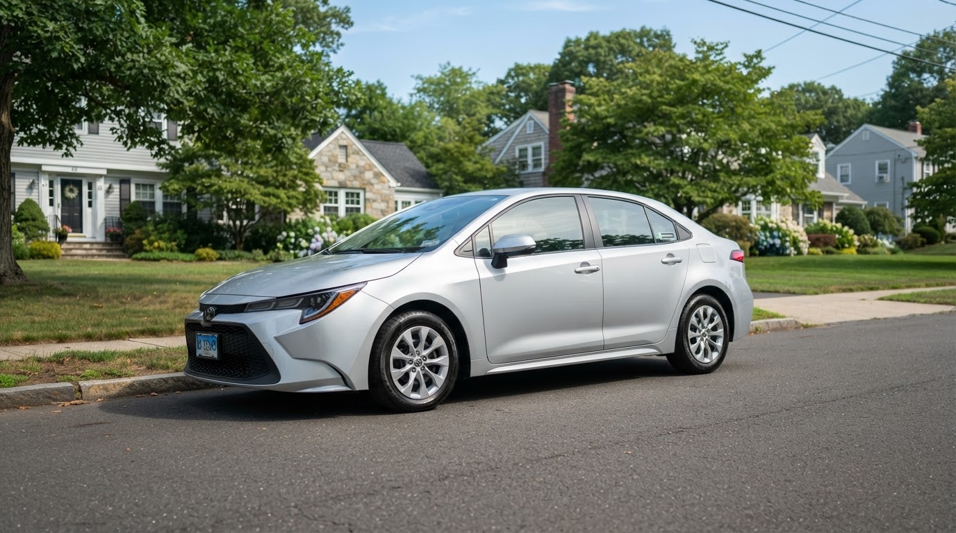 Premium silver rental car available for weekly rental in Connecticut