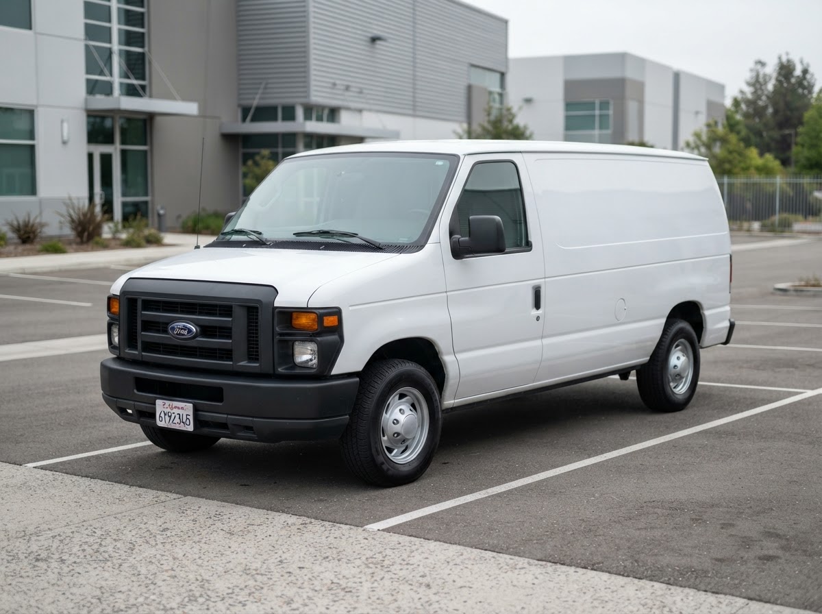 2012 Ford E-150 Cargo Van available for weekly rental from PresMoto Rentals in Bridgeport, CT