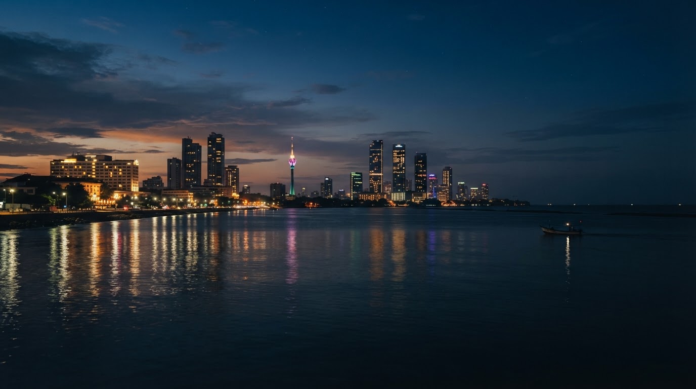 Colombo, after dark.