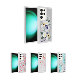 Flower Design Clear Magnetic Wireless Charging Case
