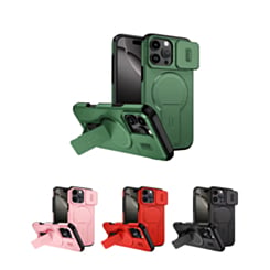 Magnetic Push Slide Camera Lens Case with Kickstand