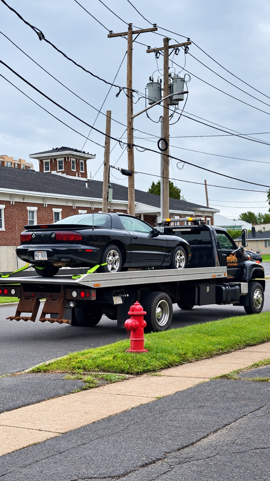 Tires & Order Carthage NY rollback flatbed tow truck transporting car