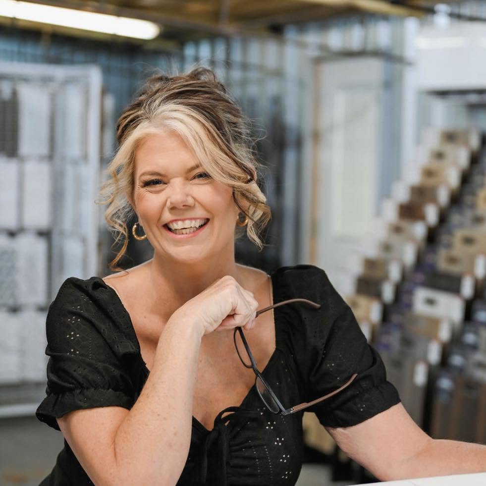 Rhonda Eddington at JR Works showroom in Gladewater, Texas
