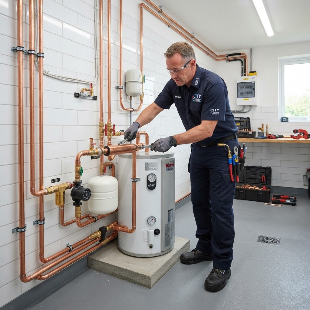 Modern hot water system installation by Priority Plumbing and Gas