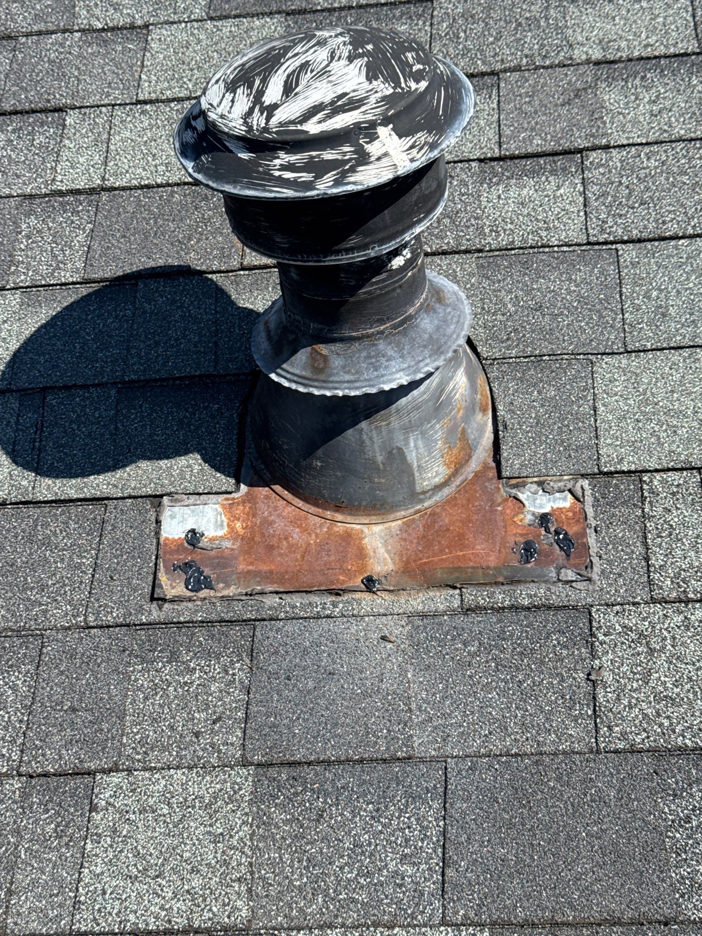 Rusted flashing & chronic leak point