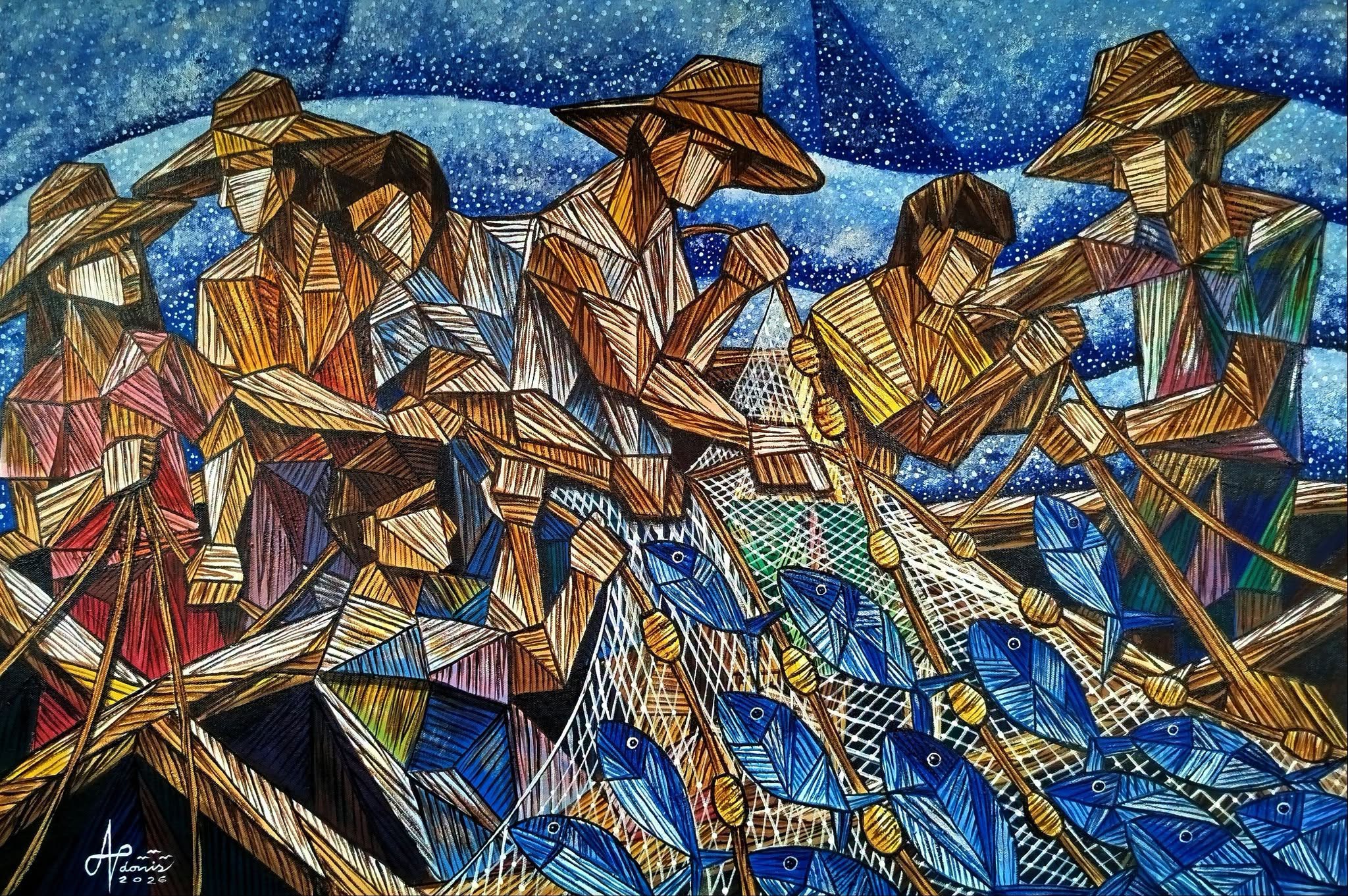 The Abundant Catch — Fishermen Under the Sea Stars · Adonis 2026