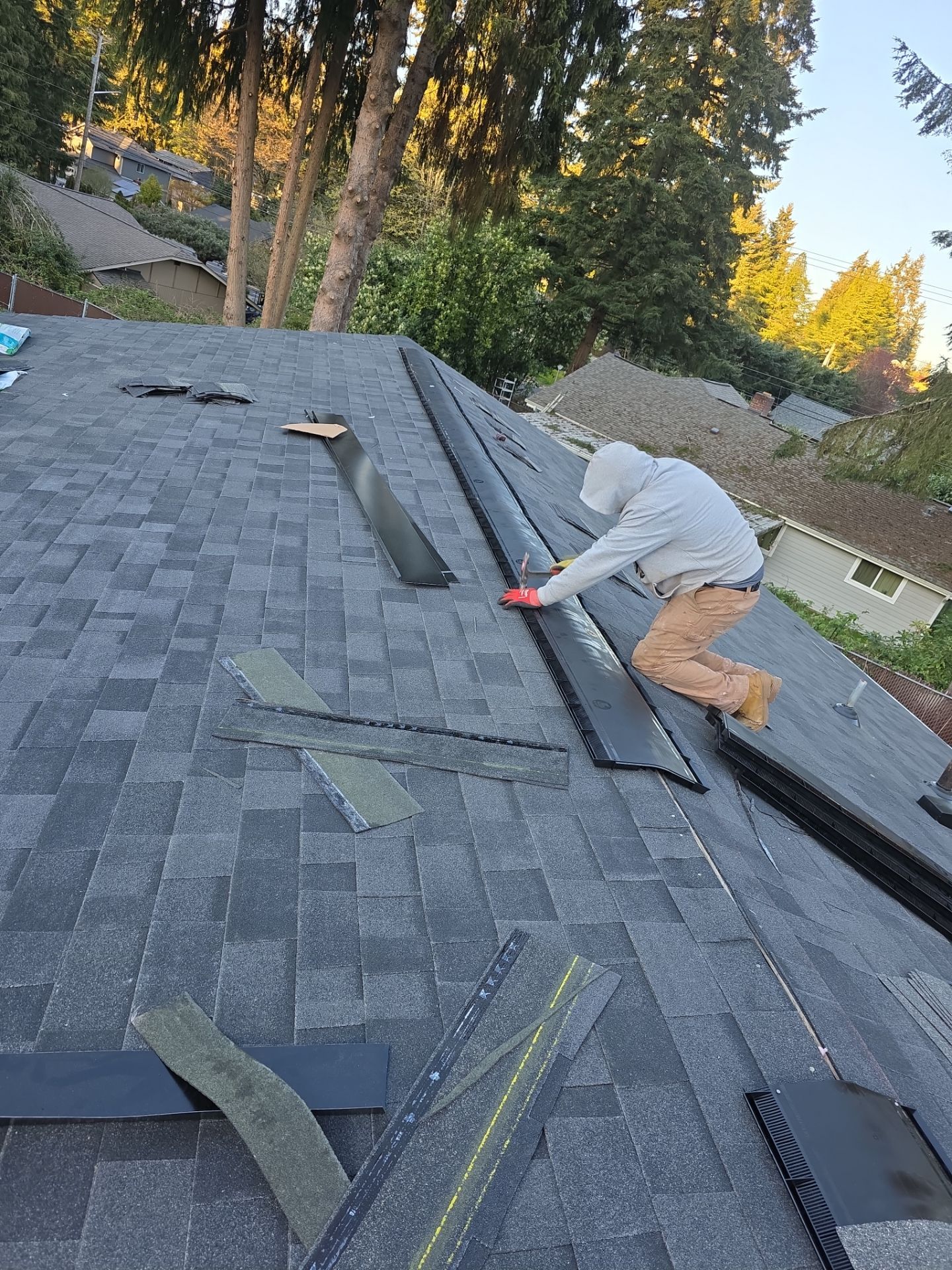 Structural Rafter & Insulation Rebuild to Finished Architectural Roof — completed