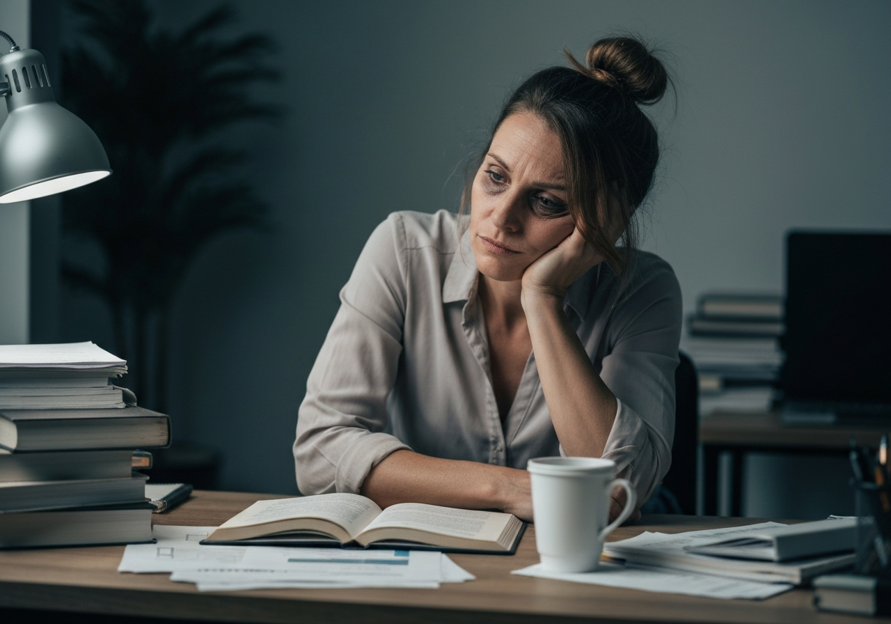 Exhausted woman representing hormone imbalance fatigue