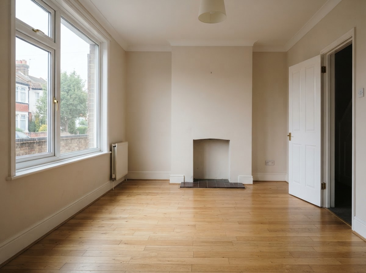 A freshly cleared Lichfield living room after a professional house clearance