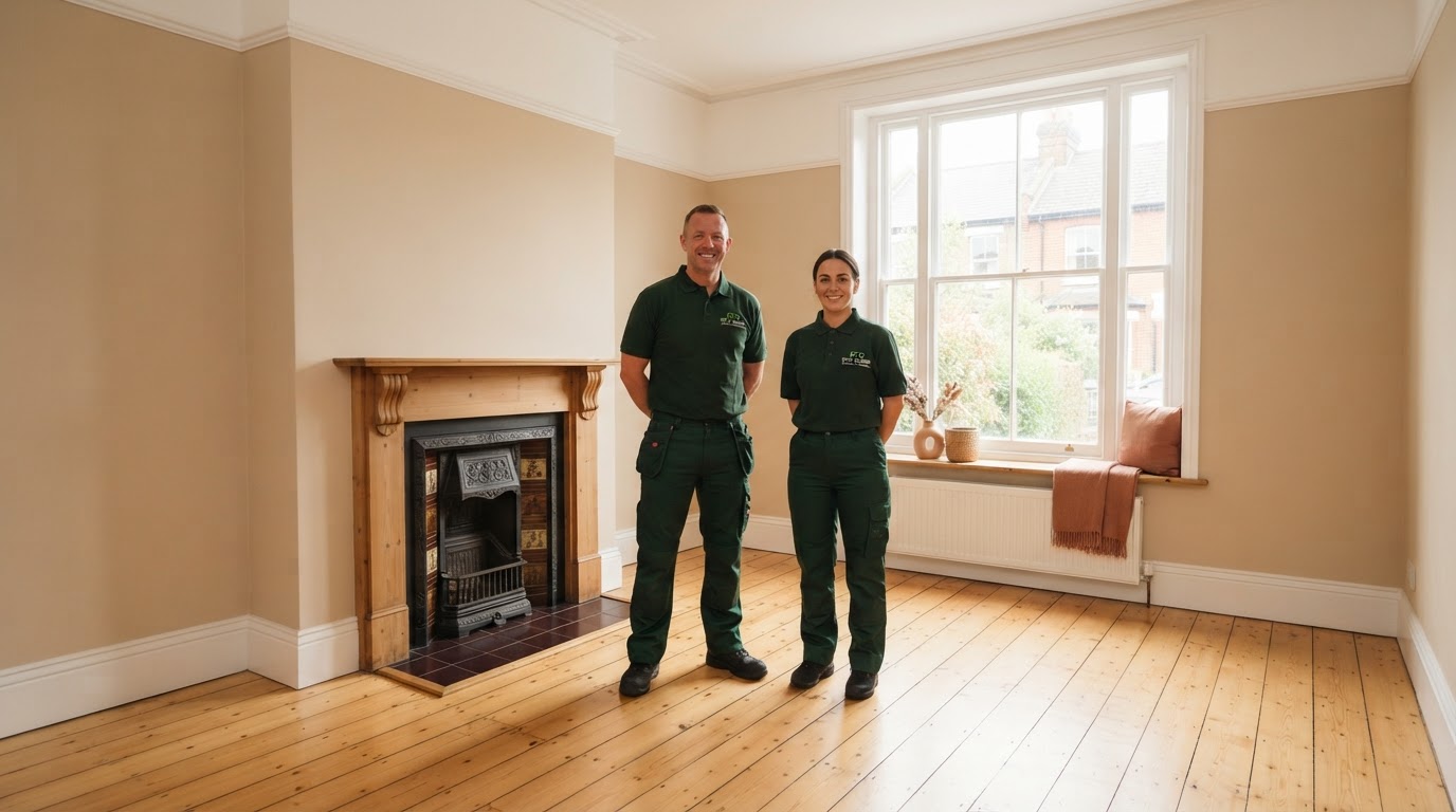 A bright, freshly cleared living room in a Rugeley property