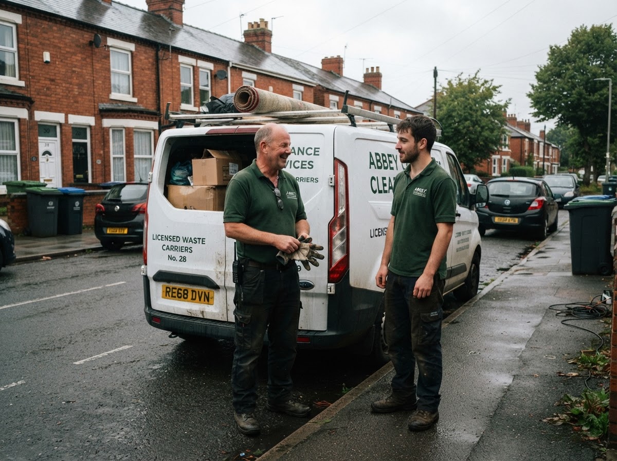 The Staffordshire-based clearance team beside their removal van
