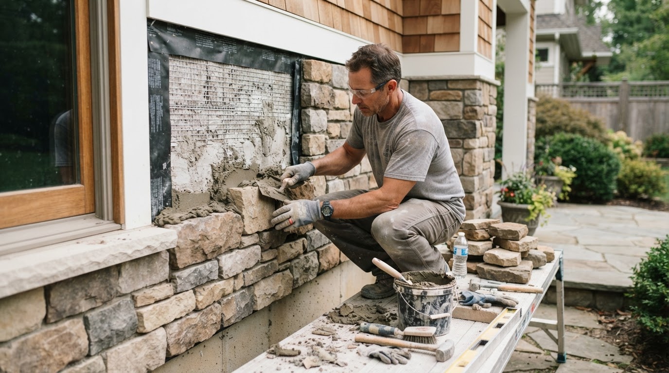 Why Stone Veneer Falls Off, and How We Reattach It