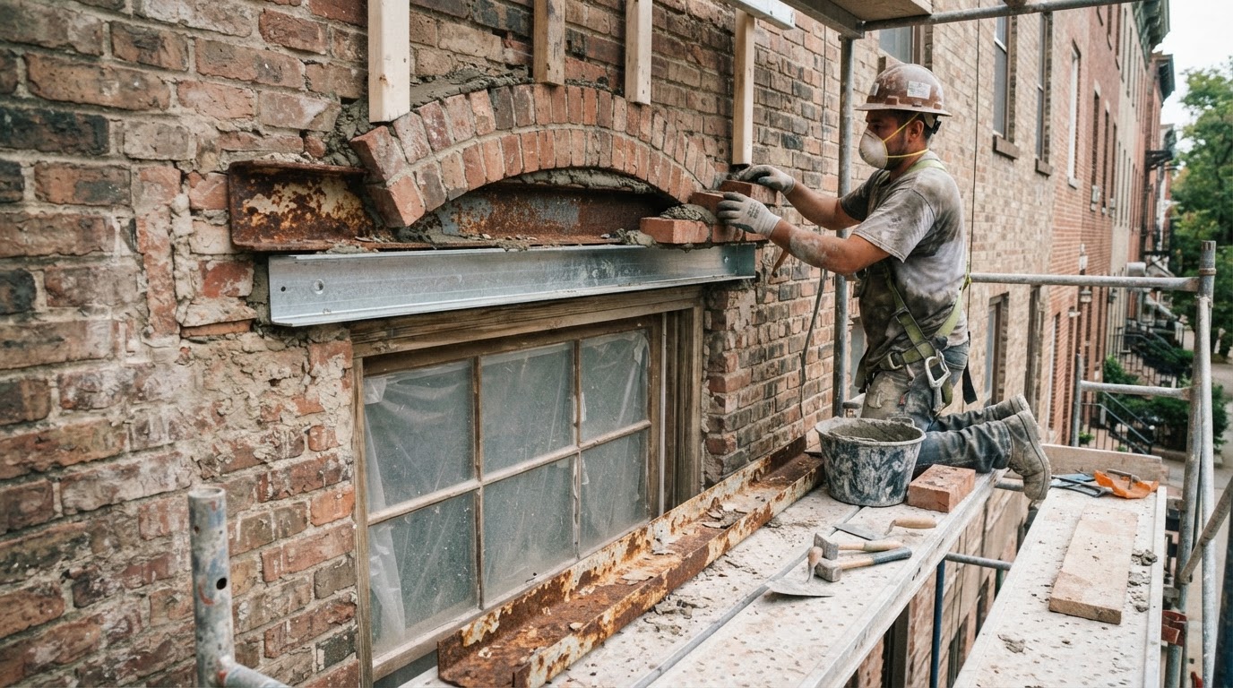 When a Window Lintel Rusts, the Brick Above It Cracks