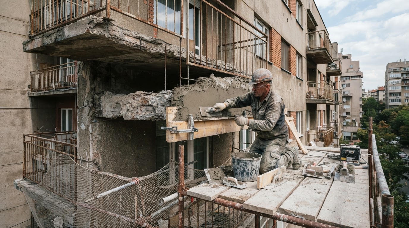 Repairing a Spalling Balcony Slab Edge