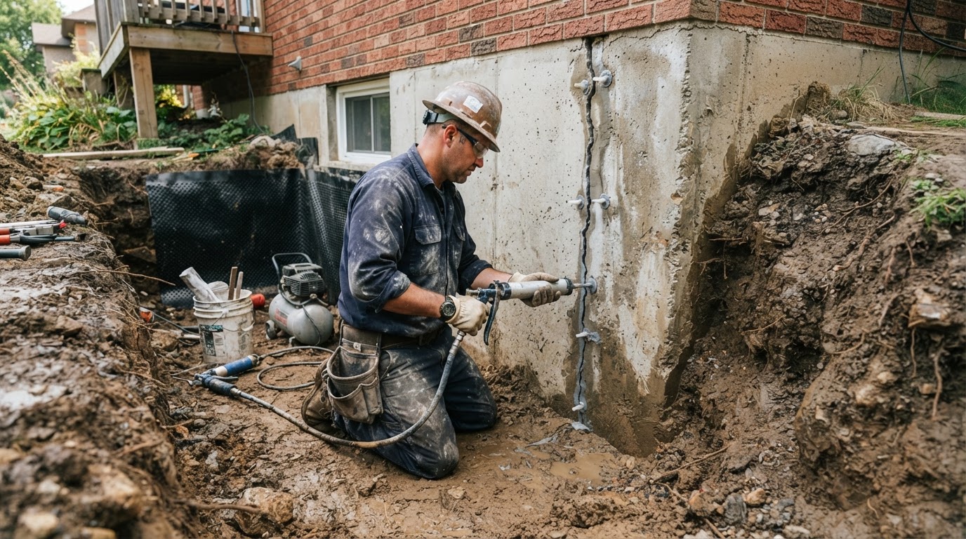 Fixing a Foundation Crack from the Outside