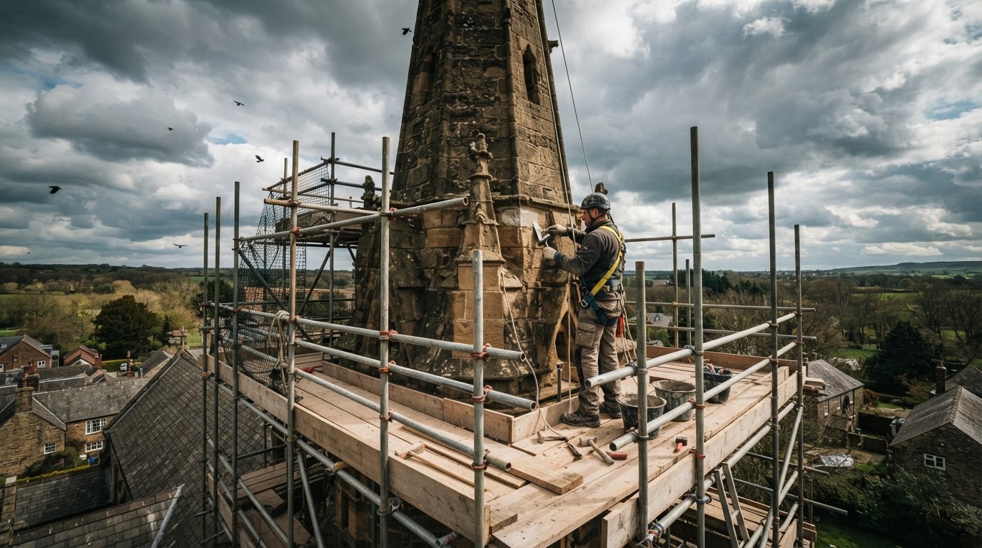 Restoring a Historic Church Steeple, Stone by Stone