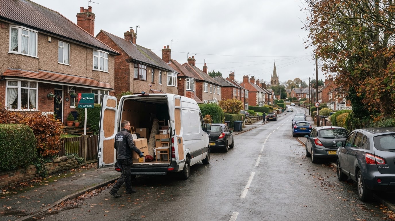 A traditional British semi-detached home on a quiet residential street near Shenstone, Staffordshire