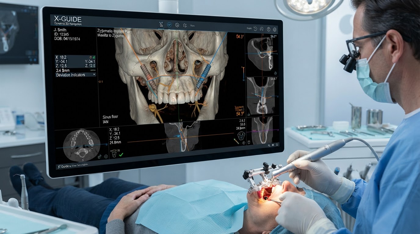 3D dynamic X-Nav GPS guided surgery visualization for zygomatic implants