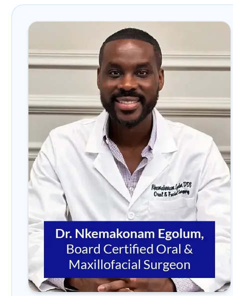 Dr. Nkemakonam Egolum - Board Certified Oral & Maxillofacial Surgeon