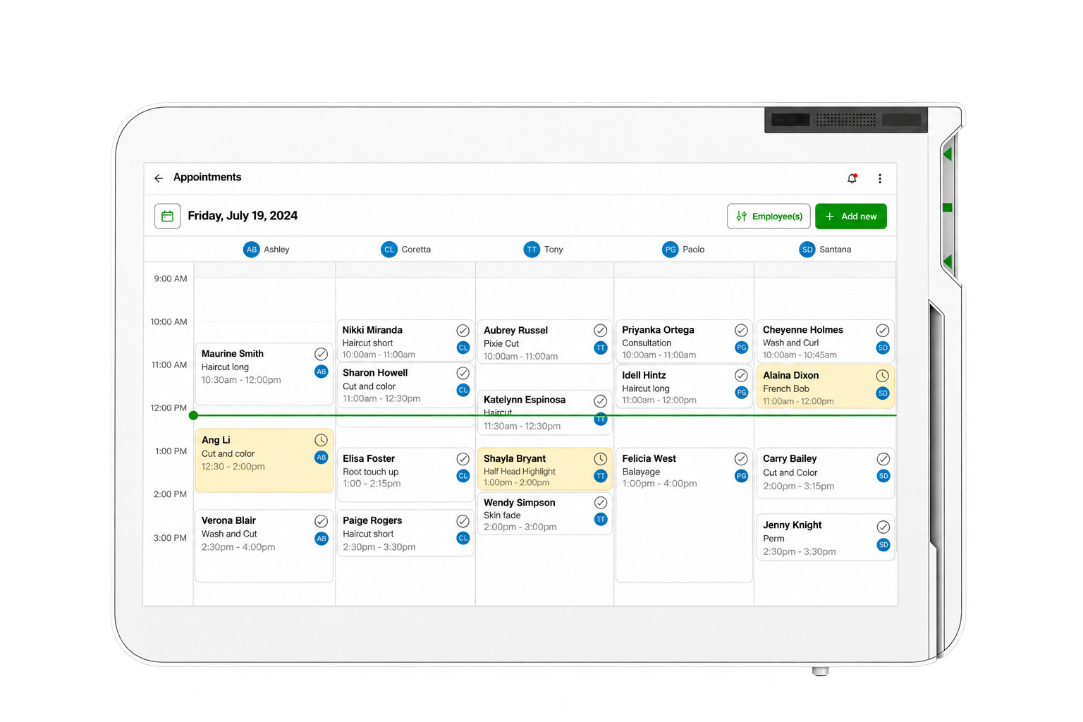 Clover appointment scheduling and calendar management interface