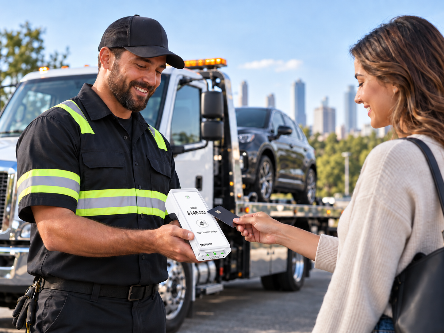 Clover Flex handheld mobile payment acceptance in the field