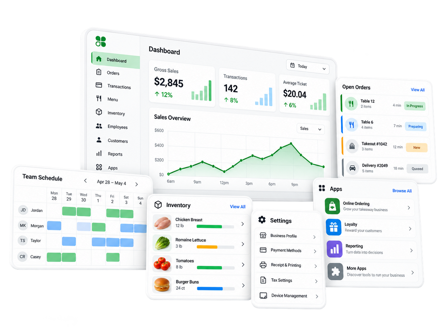 Clover restaurant ordering and coursing interface