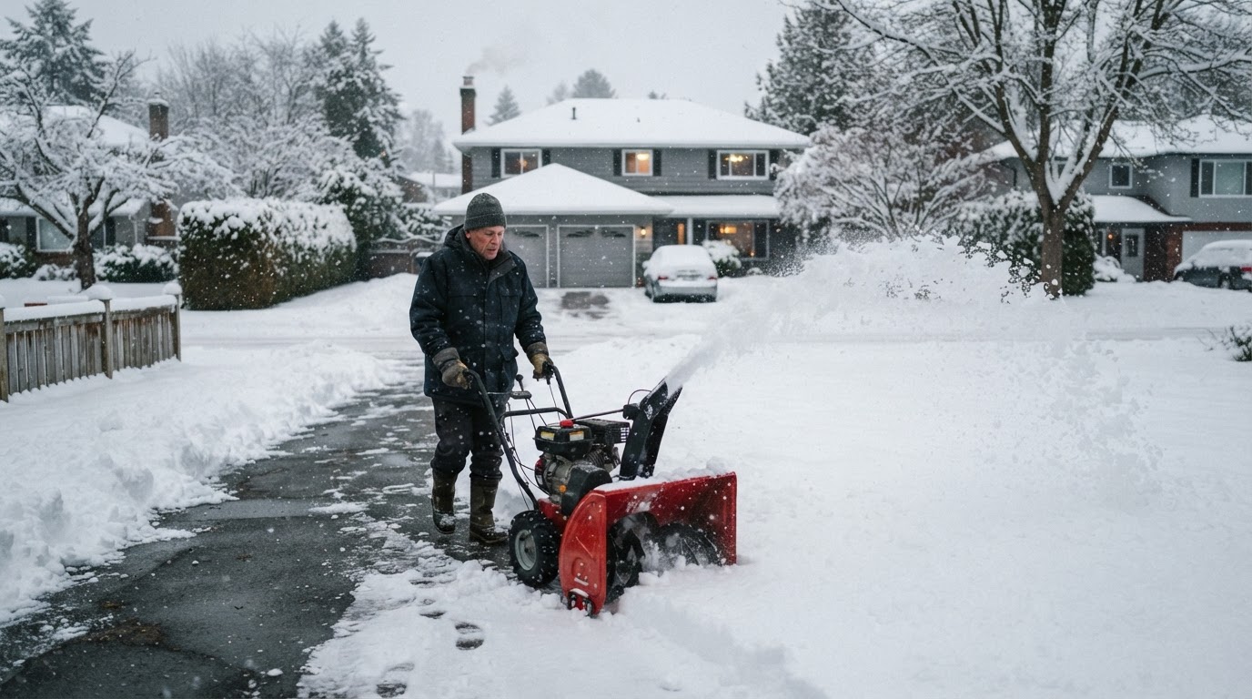 Déneigement d'une entrée de maison