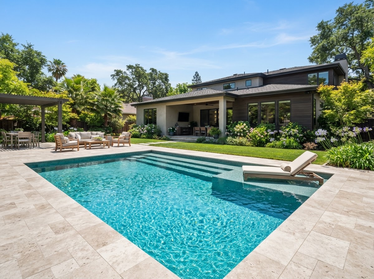 Illustrative Pool Cleaning website design example shown on Tablet