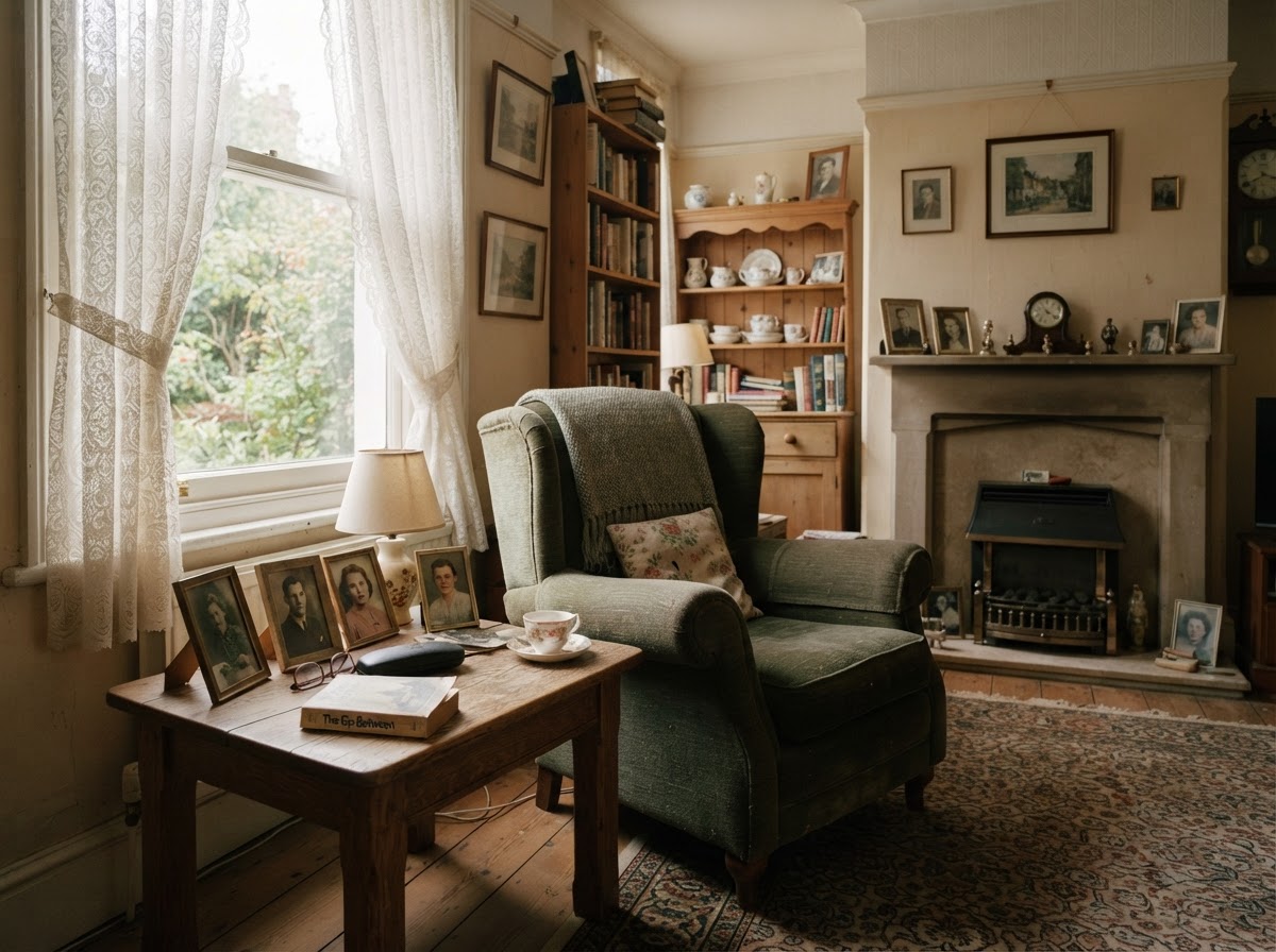 Traditional British living room awaiting clearance