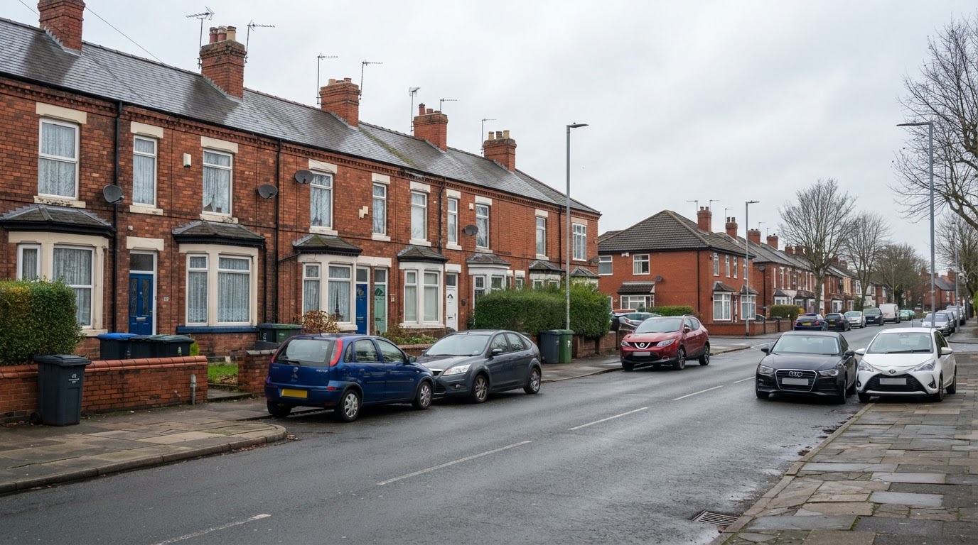 Typical residential street in the Walsall area