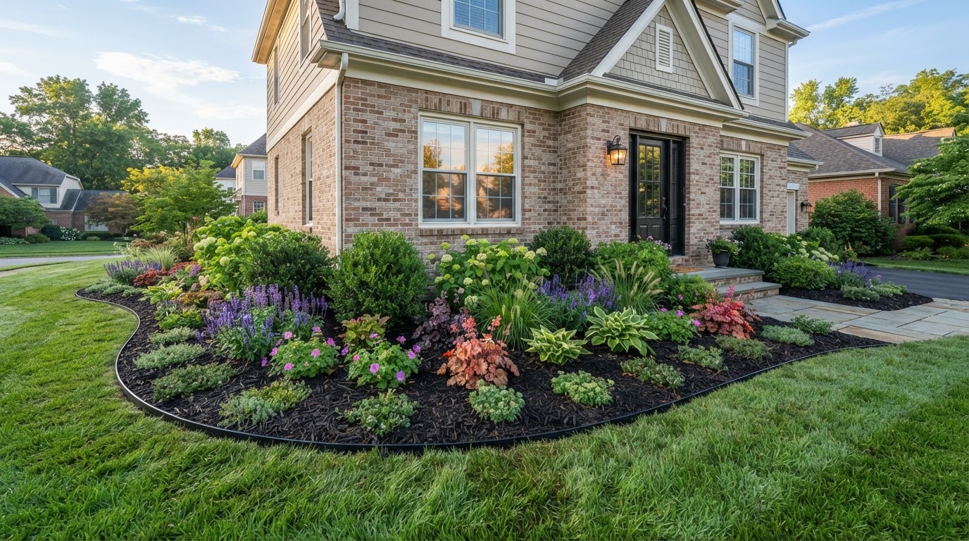 Front Foundation Planting Makeover in Fisherville