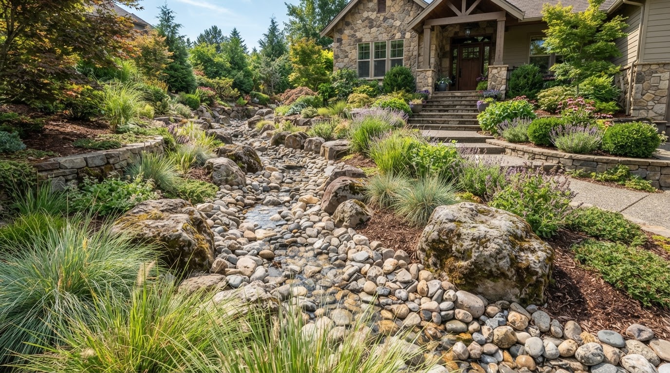 Decorative Rock & Dry Creek Bed in Enders