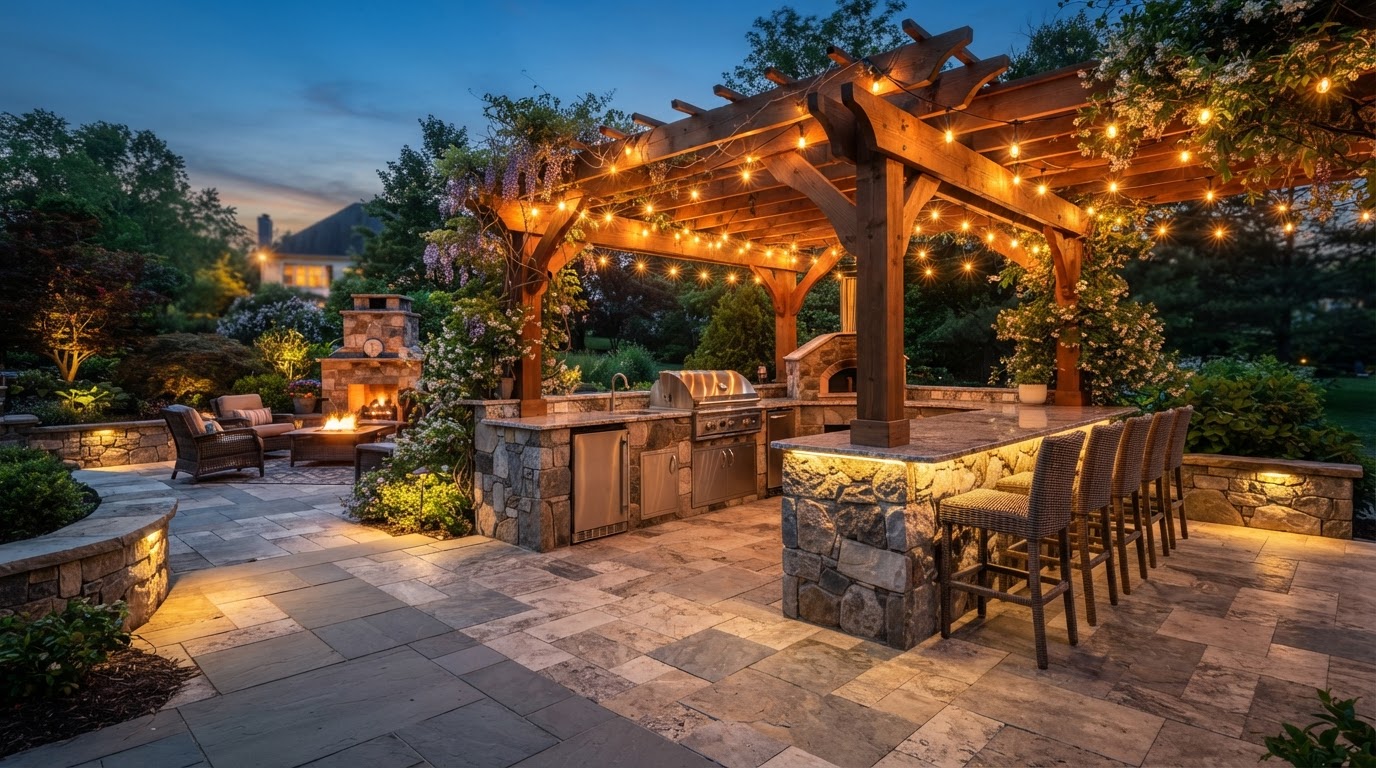 Outdoor Kitchen, Patio & Pergola in Halifax
