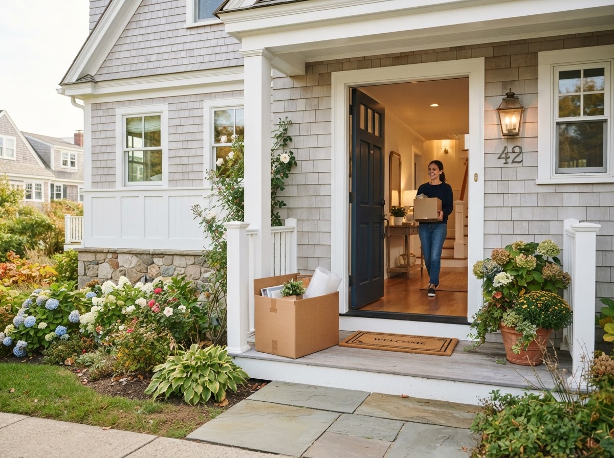 A welcoming coastal Massachusetts home with an open door