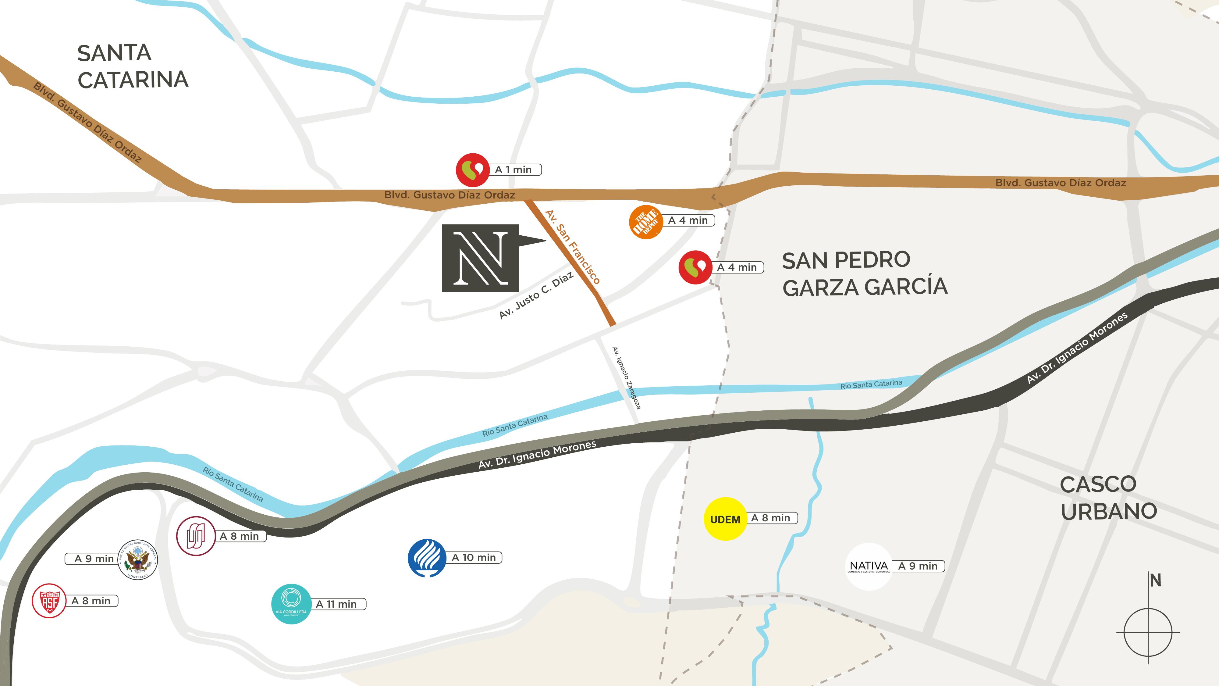 Mapa de ubicación vial de Nubara