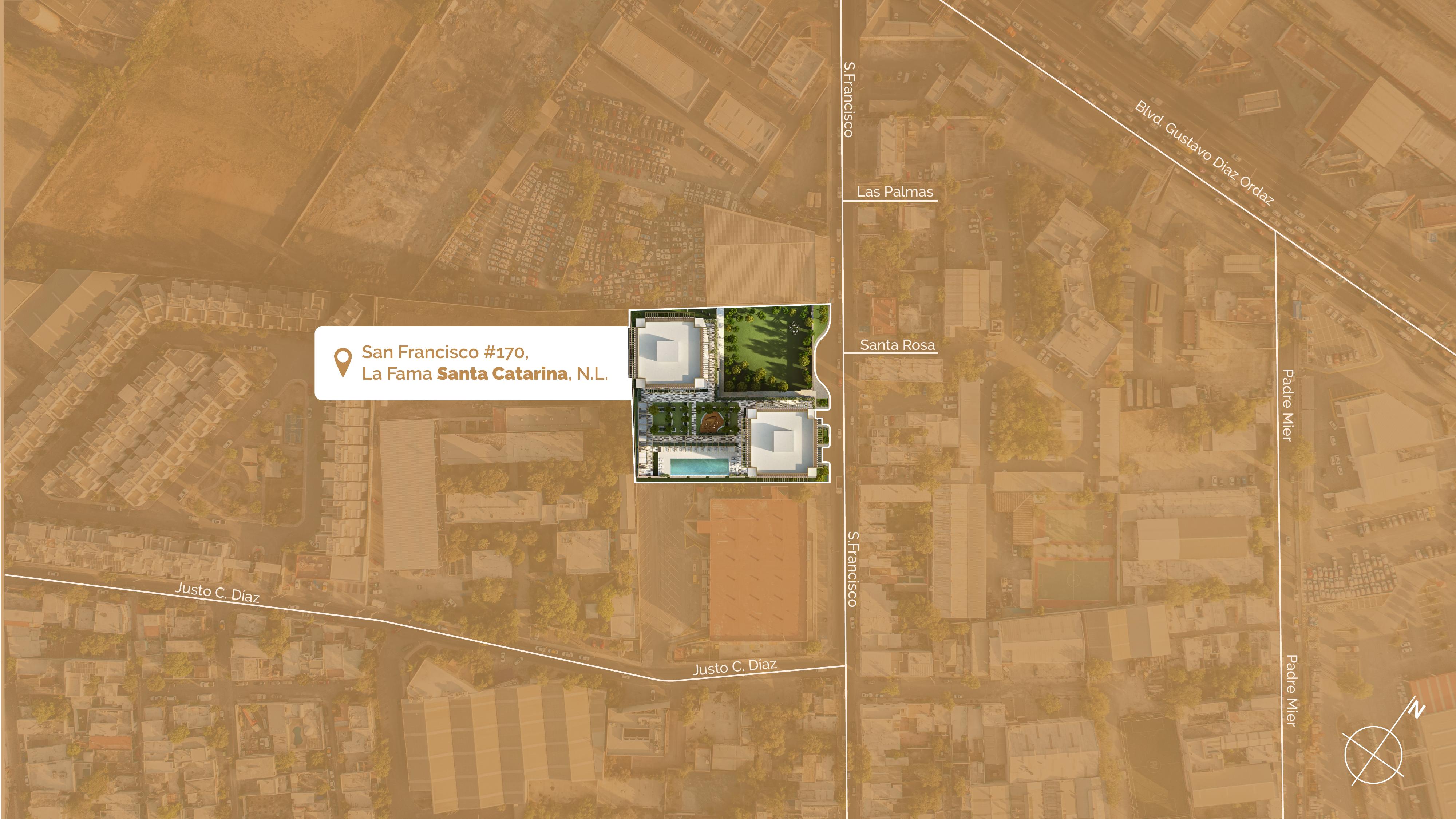 Vista aérea y orientación de Nubara