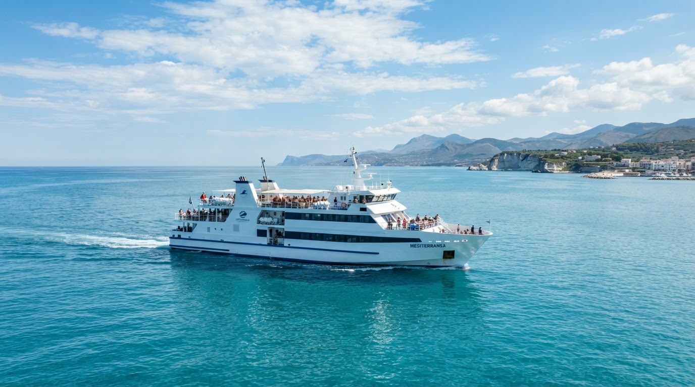 Ferry navegando entre islas