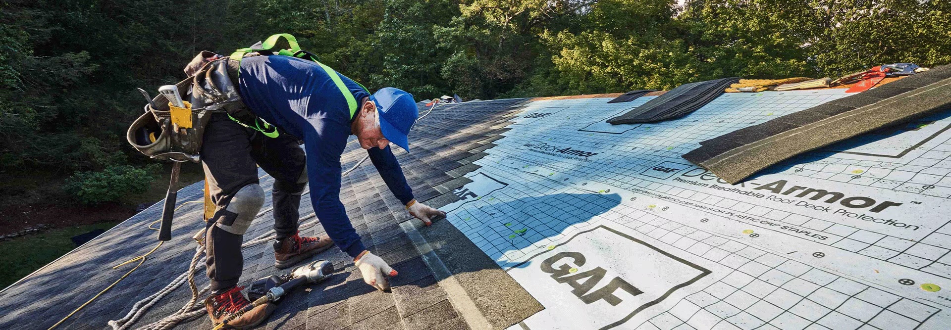 Matt's Exteriors crew replacing a residential roof