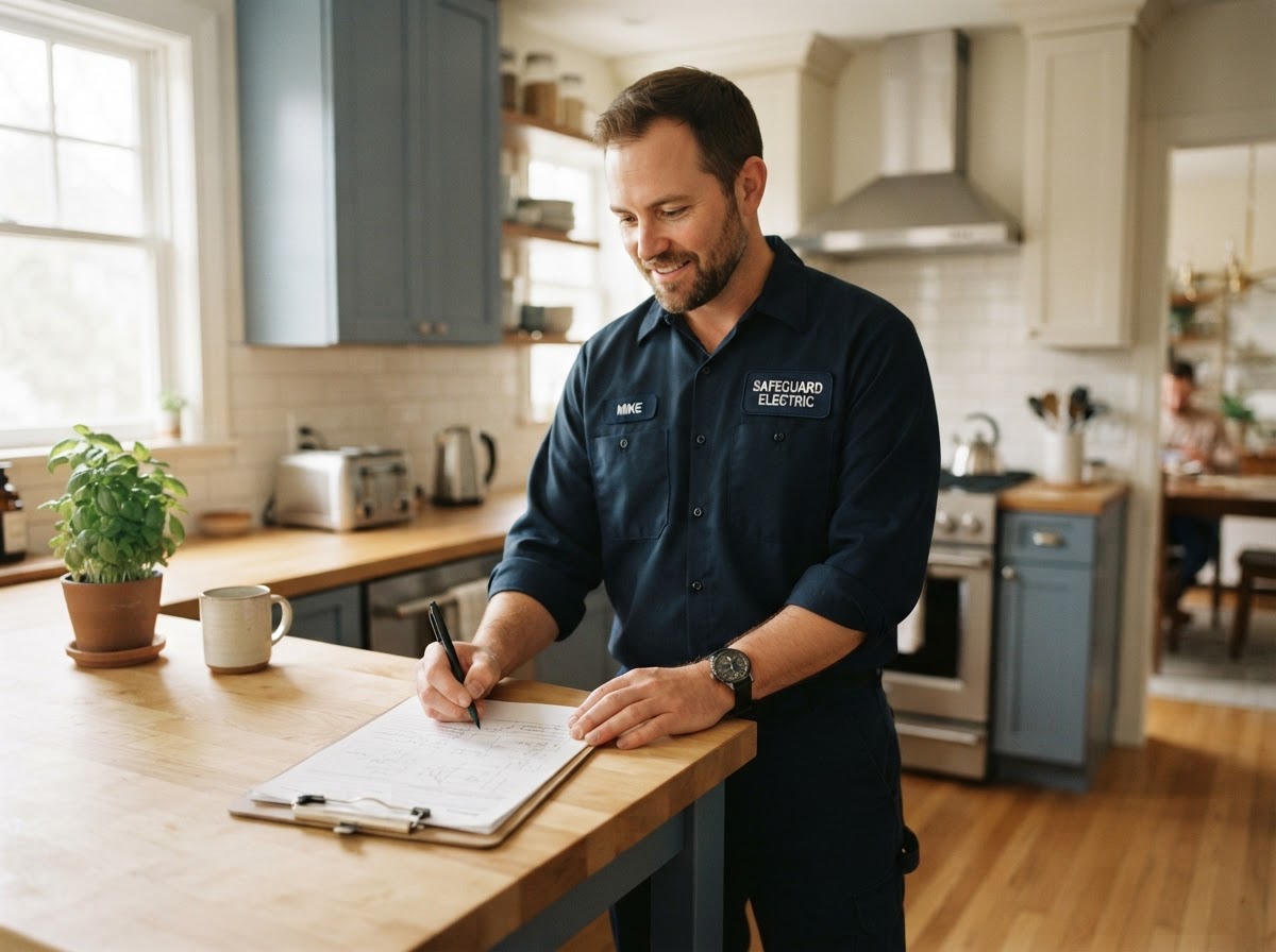 A service professional focused on their work