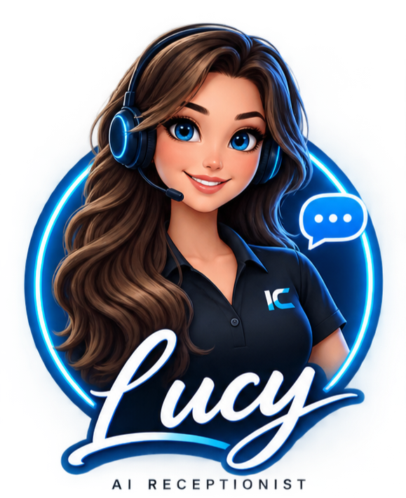 Lucy AI Receptionist character illustration