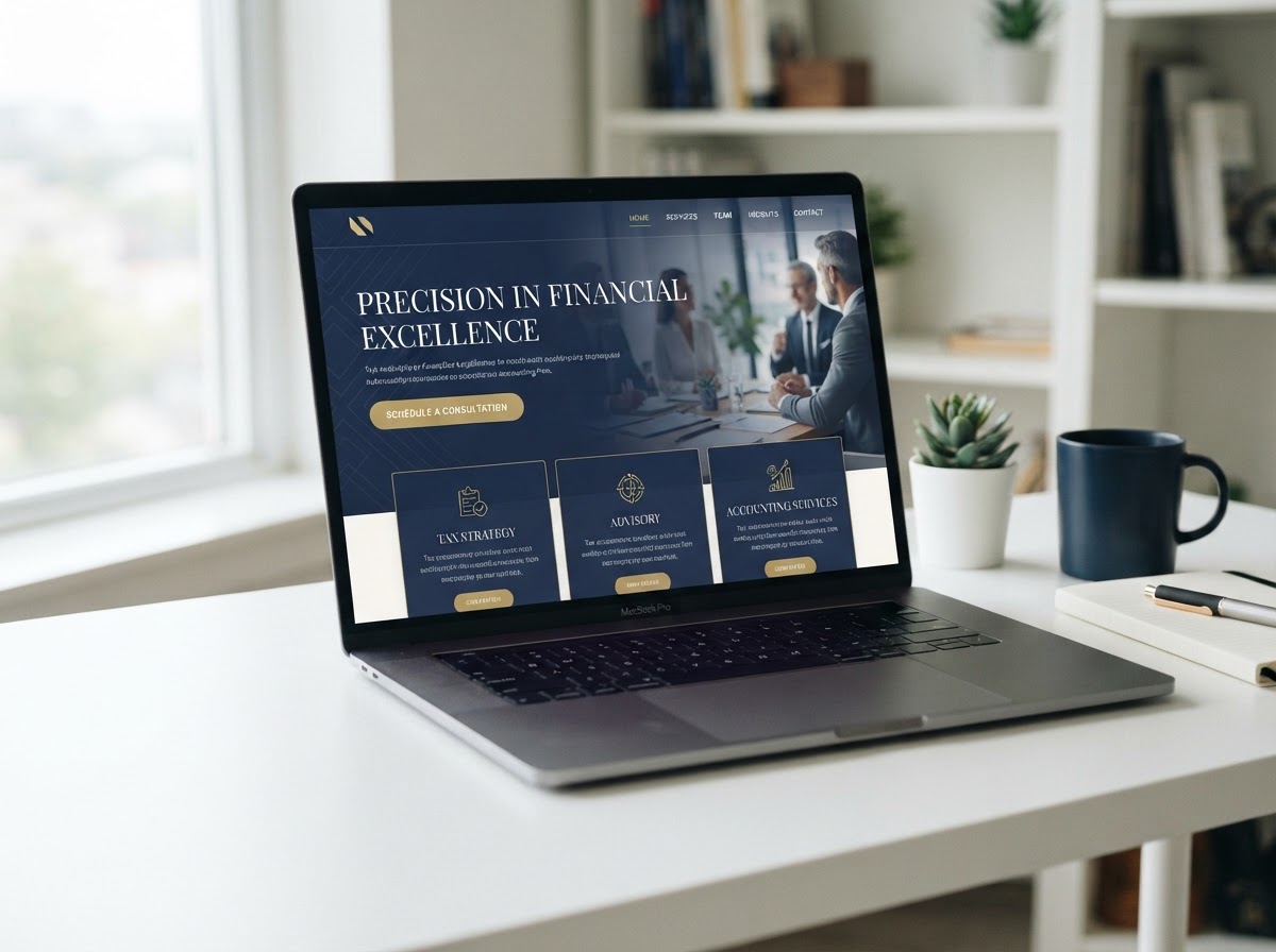 A professional accounting firm website built for a monthly client