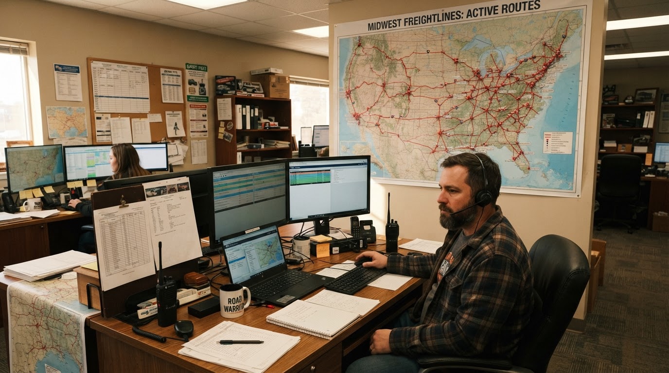 Dispatcher tracking trucking routes across multiple state borders for state tax nexus