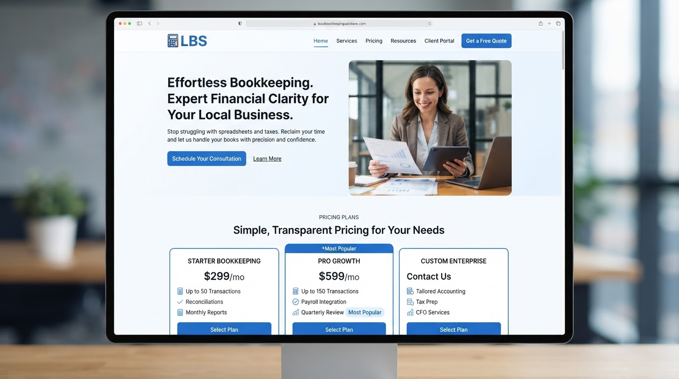 Bookkeeping Saviors website screenshot