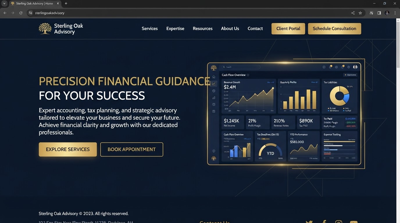 Zion Accounting and Tax website screenshot